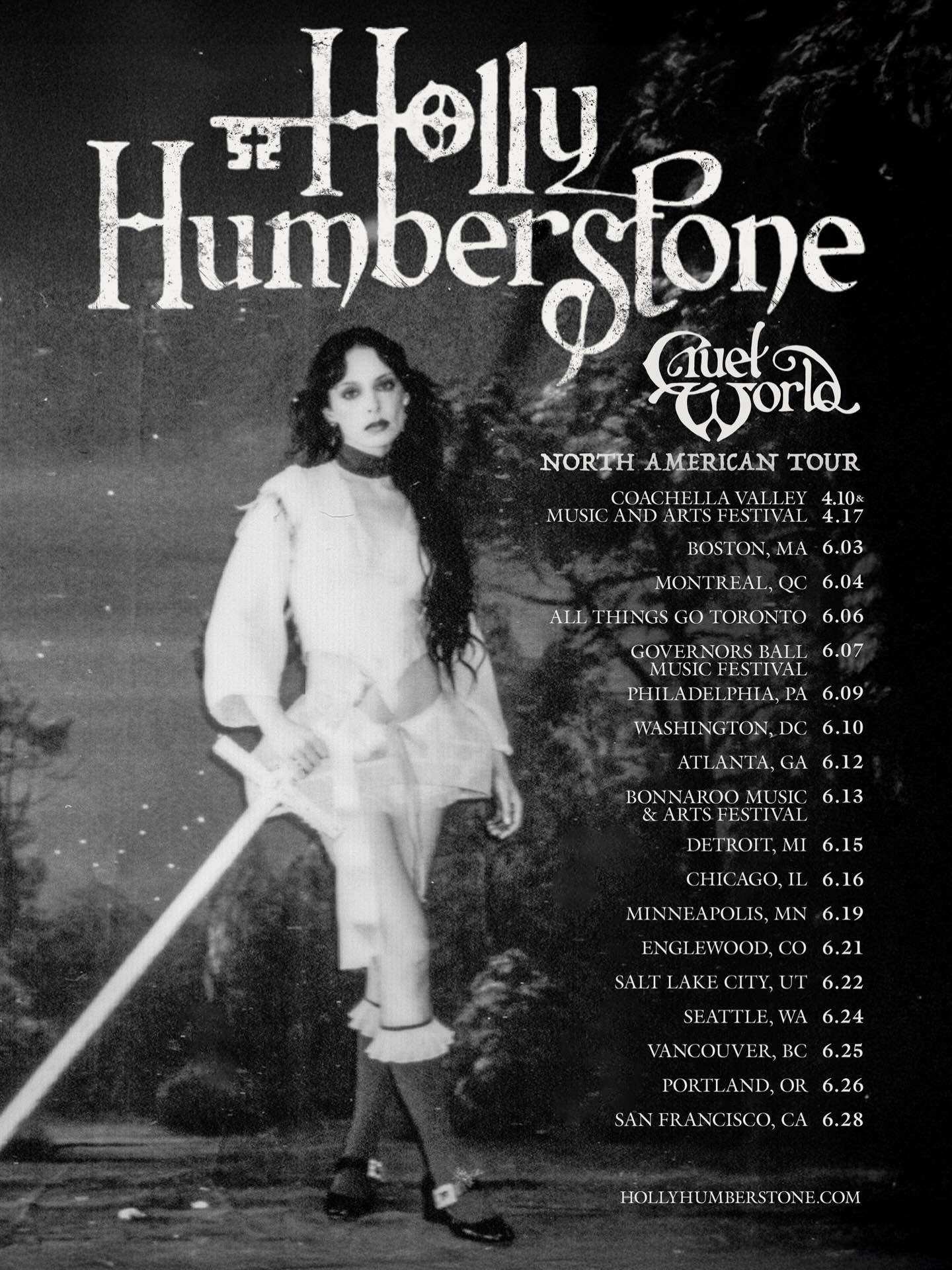 Holly Humberstone Cruel World Tour Poster 2026